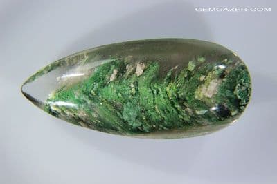 Quartz cabochon with Chlorite phantom inclusions, Madagascar. 51.01 carats.