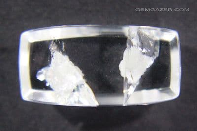 Quartz cabochon with Clevelandite inclusions, Brazil.  5.74 carats.