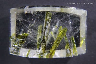 Quartz cabochon with Epidote inclusions, Brazil.  47.14 carats.