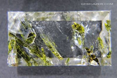 Quartz cabochon with Epidote inclusions, Brazil.  57.61 carats.