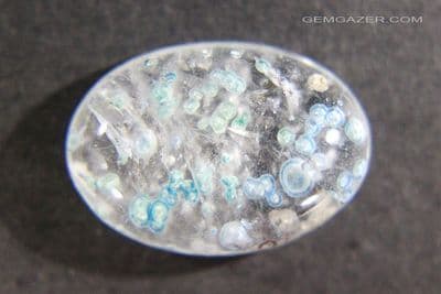 Quartz cabochon with Gilalite inclusions, Brazil.  13.05 carats.  ** SOLD **