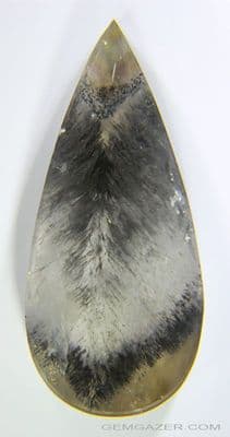 Quartz cabochon with Goethite phantom, aka Volcano Quartz, Brazil.  19.34 carats.