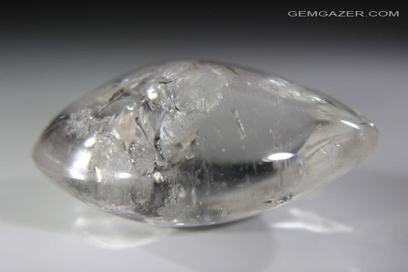 Quartz cabochon with negative crystal inclusions Madagascar 183 36 carats