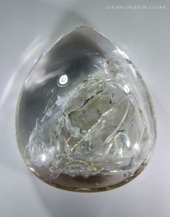 Quartz cabochon with negative crystal inclusions Madagascar 67 57 ...