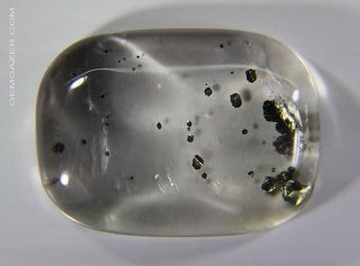 Quartz cabochon with Pyrite inclusions, Brazil. 33.62 carats.