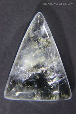 Quartz cabochon with Pyrite inclusions, Brazil.  33.99 carats.