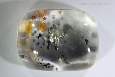 Quartz cabochon with Pyrite inclusions, Brazil. 60.93 carats.