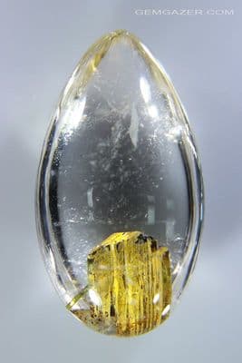 Quartz cabochon with Rutile inclusions, Brazil. 37.79 carats.