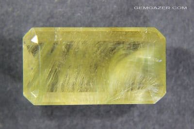 Quartz with Actinolite needle inclusions, faceted, Brazil.  23.75 carats.