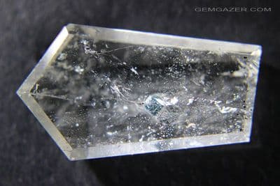 Quartz with blue Apatite inclusion, faceted, Brazil.  25.61 carats.  ** SOLD **