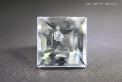 Quartz with blue Fluorite crystal inclusions, faceted, Madagascar. 7.70 carats
