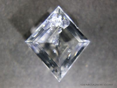 Quartz with blue Fluorite inclusions, faceted, Madagascar.  13.33 carats.