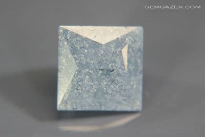 Quartz with blue Tourmaline (Indicolite) inclusions, faceted, Brazil. 2.37 carats.