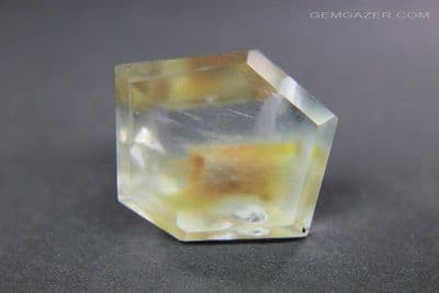 Quartz with chatoyant Hematite inclusions, faceted, India.  21.13 carats.