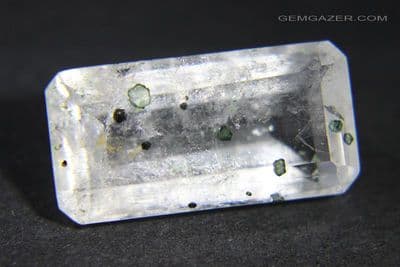 Quartz with Clinochlorite inclusions, faceted, Brazil.  18.00 carats.