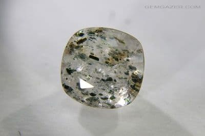 Quartz with Diopside inclusions, faceted, Tanzania. 8.38 carats.