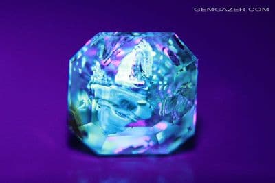 Quartz with fluorescent Petroleum inclusions, faceted, Pakistan. 2.52 carats.  ** SOLD **