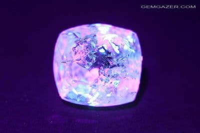 Quartz with fluorescent Petroleum inclusions, faceted, Pakistan. 8.38 carats.