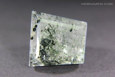 Quartz with Fuchsite Mica inclusions, faceted, Brazil. 15.94 carats.