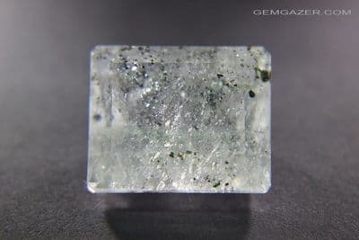 Quartz with Fuchsite Mica & Pyrite inclusions, faceted, Brazil. 44.15 carats.
