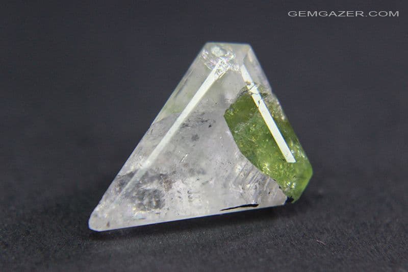Quartz with green Tourmaline faceted Brazil 5 31 carats
