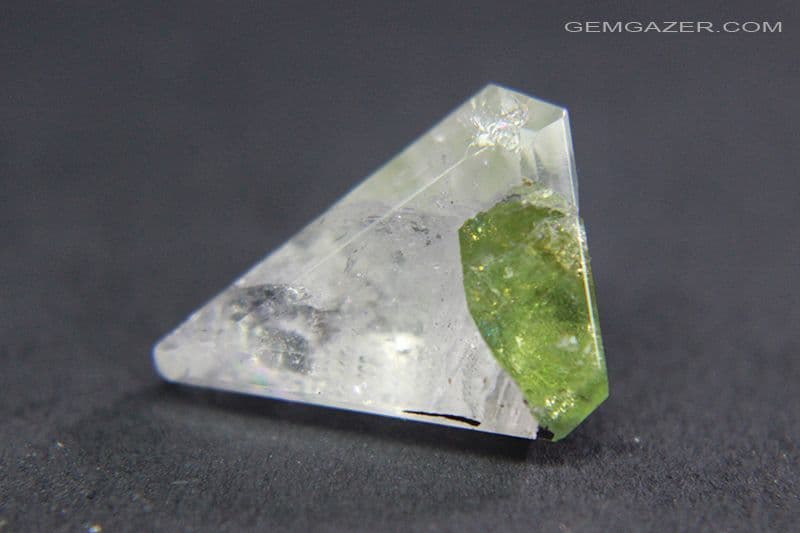 Quartz with green Tourmaline faceted Brazil 5 31 carats