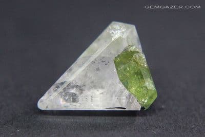Quartz with green Tourmaline, faceted, Brazil. 5.31 carats.  ** SOLD **
