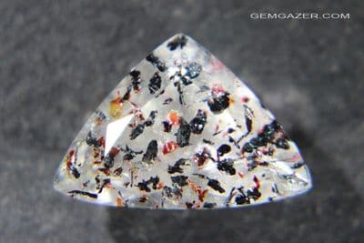 Quartz with Hematite (lepidococite), faceted, Madagascar.  4.28 carats.