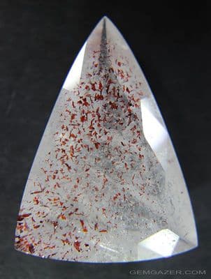 Quartz with Hematite (Lepidocrocite), faceted, Brazil.  41.52 carats.