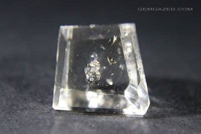 Quartz with iridescent Antimony inclusions, faceted, Brazil.  12.40 carats.