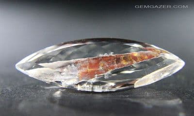Quartz with Lithophilite inclusion, faceted, Brazil. 27.97 carats.  ** SOLD **