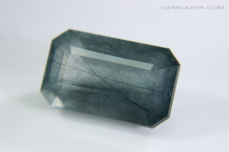 Quartz with Magnesio-Riebeckite needle inclusions faceted Pakistan 11 ...