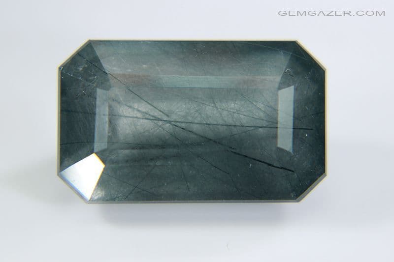 Quartz with Magnesio-Riebeckite needle inclusions faceted Pakistan 11 ...