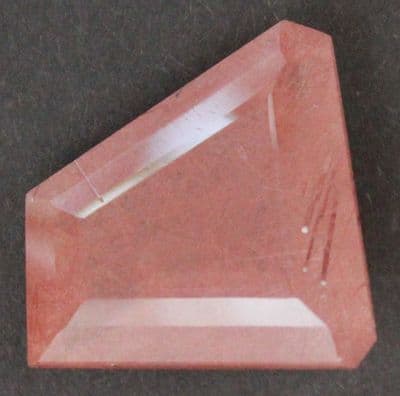 Quartz with red Rutile inclusions, faceted, Brazil.  31.45 carats.