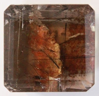 Quartz with Rutile & Lodolite, faceted, Brazil.   44.84 carats.