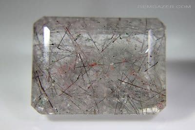 Quartz with Tourmaline inclusions, faceted, Brazil. 36.32 carats.