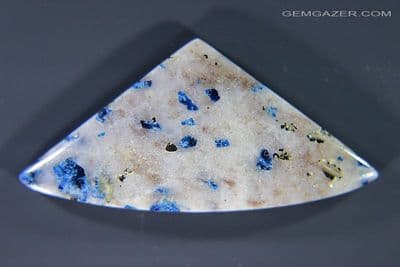 Quartzite cabochon with Lazulite & Pyrite, Switzerland. 19.61 carats.