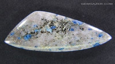 Quartzite cabochon with Lazulite & Pyrite, Switzerland. 23.91 carats.