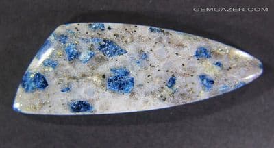 Quartzite with Lazulite & Pyrite cabochon, Switzerland. 28.95 carats.