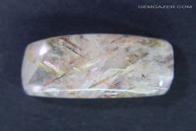 Rainbow Lattice Sunstone cabochon, Australia. 3.85 carats (Video).