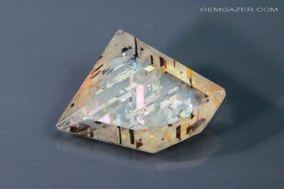 Rainbow Lattice Sunstone, faceted, Australia. 3.13 carats. (Video)