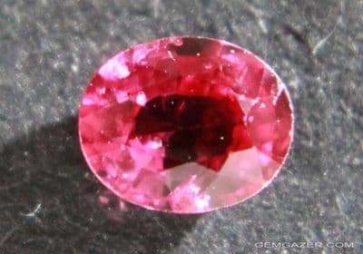 Ruby, pinkish-red, Madagascar. 0.69 carat.