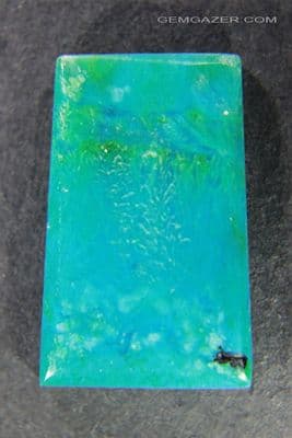 Sagenitic Chrysocolla cabochon, Ray mine, Arizona USA.  15.89 carats.
