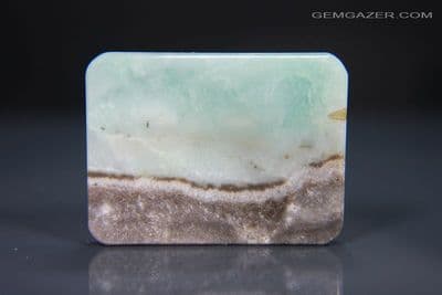 Scenic Amazonite cabochon, Madagascar. 86.95 carats.