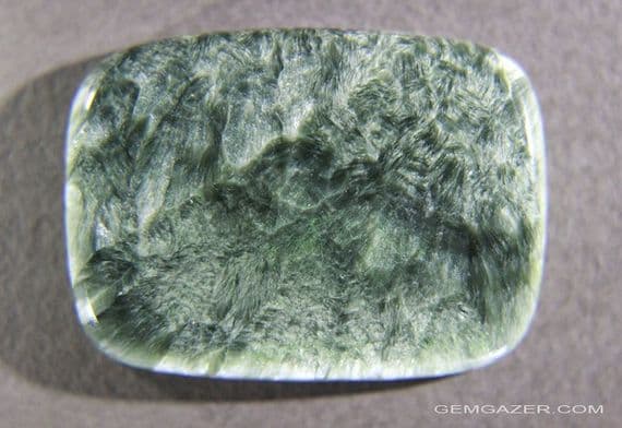 Seraphinite cabochon.  54.84 carats.