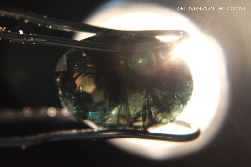 Serendibite translucent black-blue faceted Myanmar 58 carats