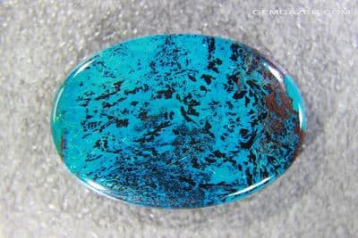 Shattuckite and Hematite cabochon, Namibia. 77.08 carats.
