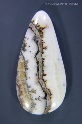Silver Lace Onyx cabochon, USA. 42.22 carats.