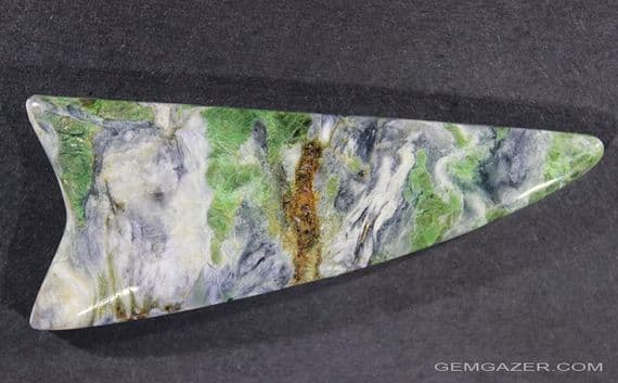 Smaragdite cabochon, Swiss-Italian Alps.  75.85 carats.