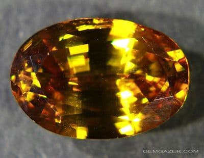 Sphene (aka Titanite), Yellow-orange faceted, Madagascar.  8.75 carats.